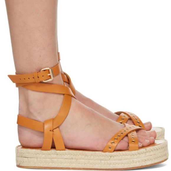 Isabel Marant Melyz Espadrille Studded Platform Rope Sandals - Picture 1 of 8
